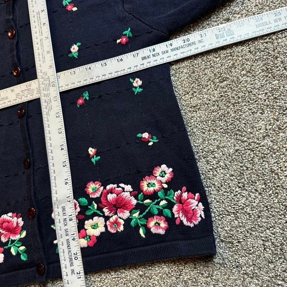 Pendleton floral embroidered cottage core cardigan sweater medium‎ - Picture 4 of 4